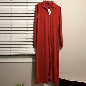 Dynamite Long-knit Shirt Dress (brand new, tags attached)